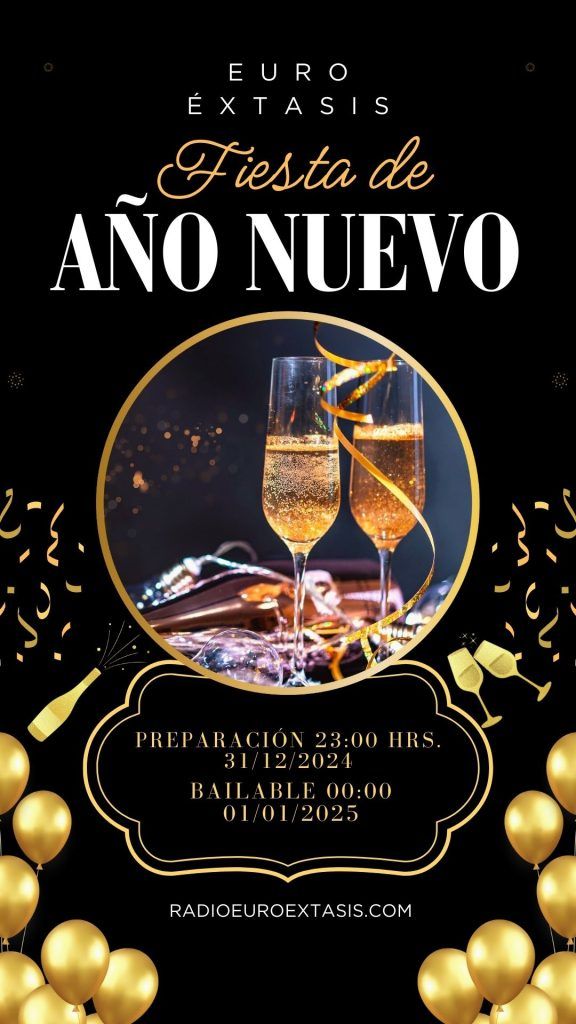 Como todos los años la fiesta de despedida del año viejo y bienvenida del año nuevo es imperdible. No puedes estar sin hacer la cuenta regresiva con nosotros. Te dejamos la invitación con los mejores clásicos bailables. Feliz año nuevo 2025 #findeaño #añonuevo #2025 #radioeuroextasis