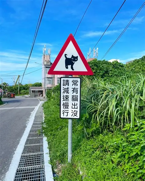 “ネコ飛び出し注意”